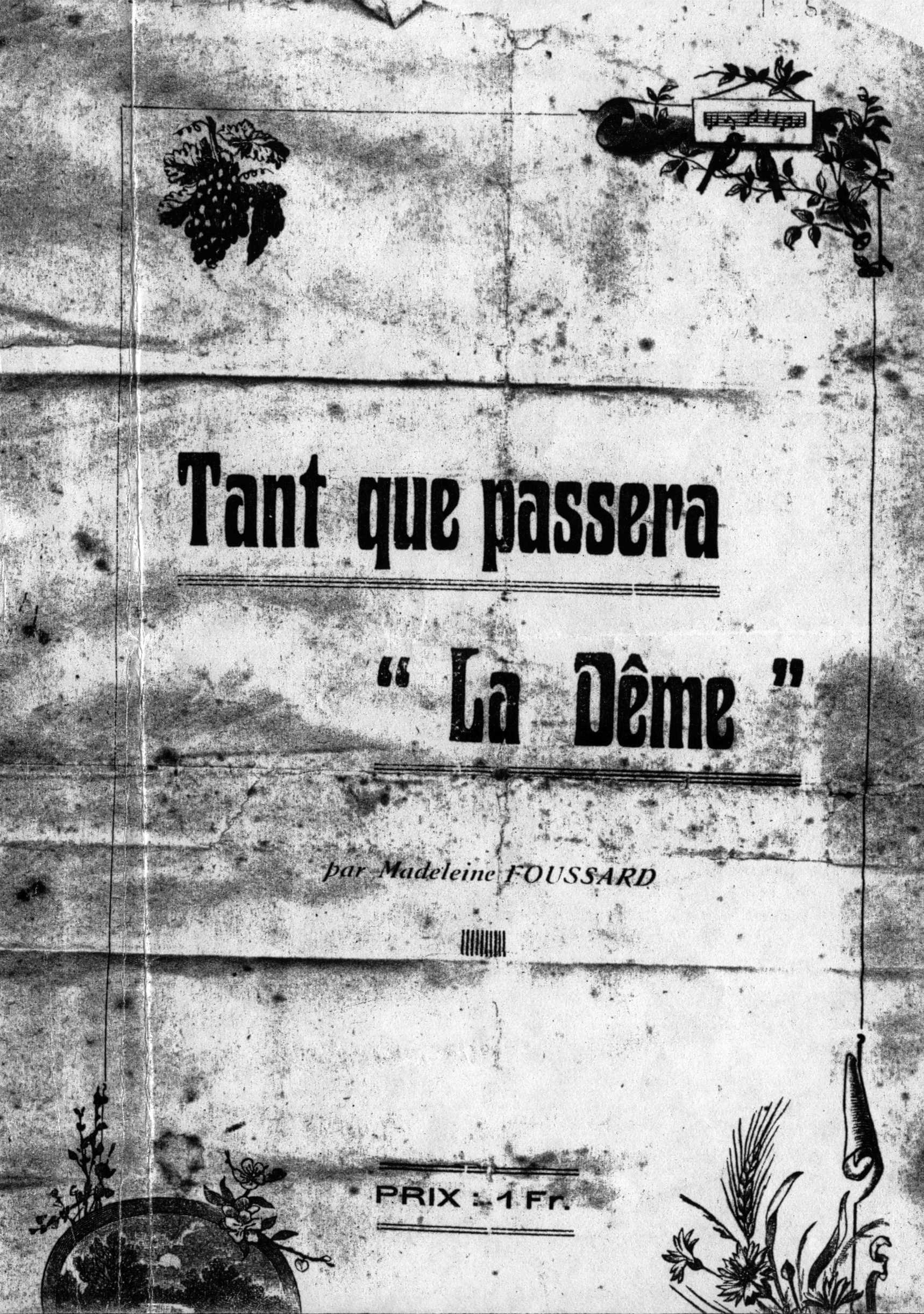 La couverture de la chanson écrite par Madeleine